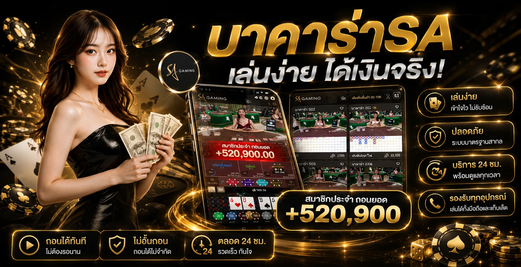 บาคาร่าออนไลน์และคาสิโนสดบน LUCA126